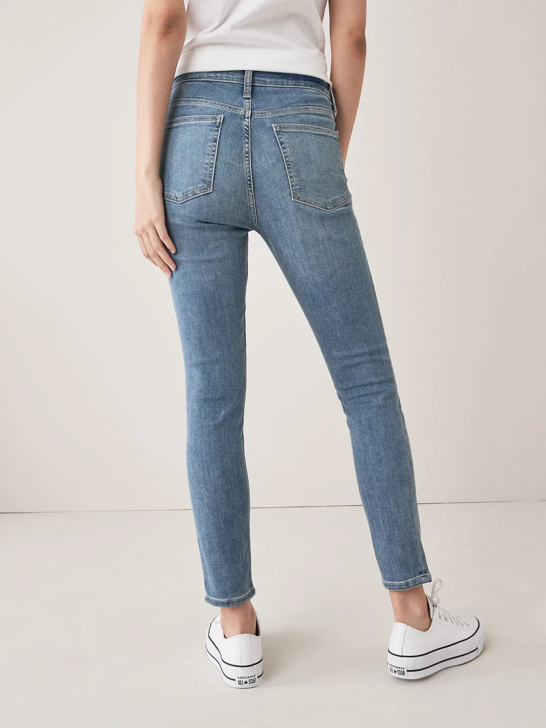 Джинсы скинни с высокой талией Gap True Skinny, синие — фото 4