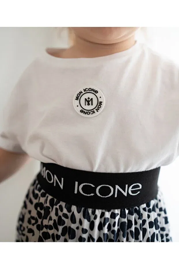 Детская футболка для девочек хлопковая Mon Icone, White