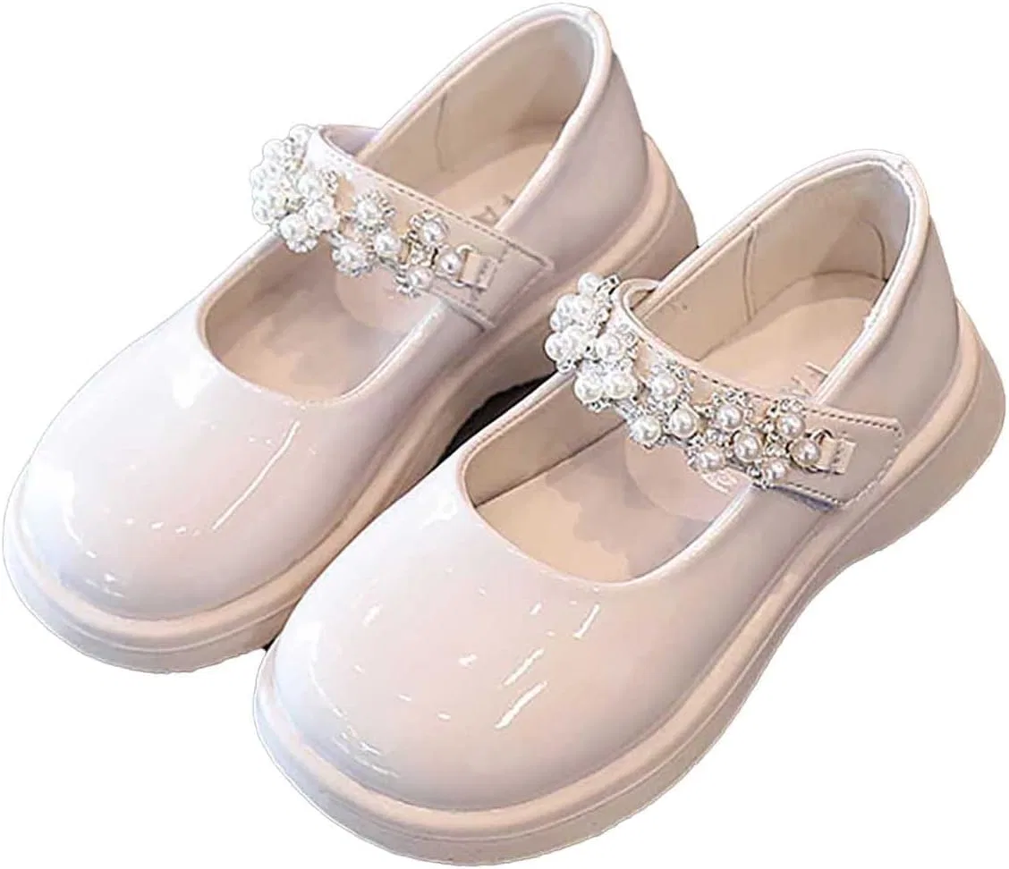 Детские туфли для девочек с принтом, модель Kids Princess Shoes, Beige
