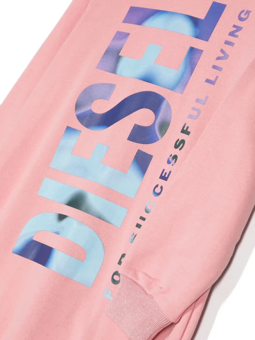 Платье с капюшоном и логотипом Diesel Kids, розовый — фото 3