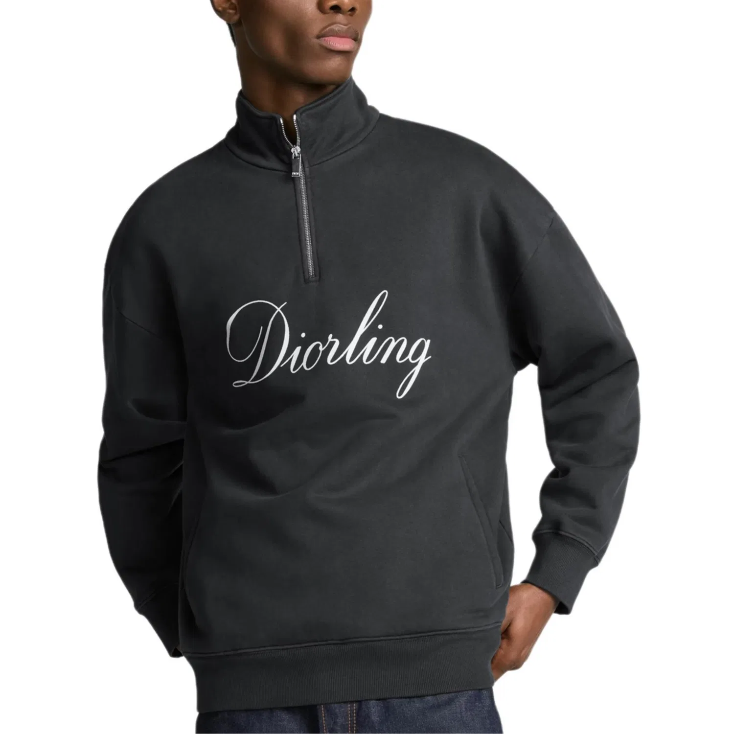 Мужской свитшот с молнией ling Zip Detailed Sweatshirt DIOR, Black — фото 3