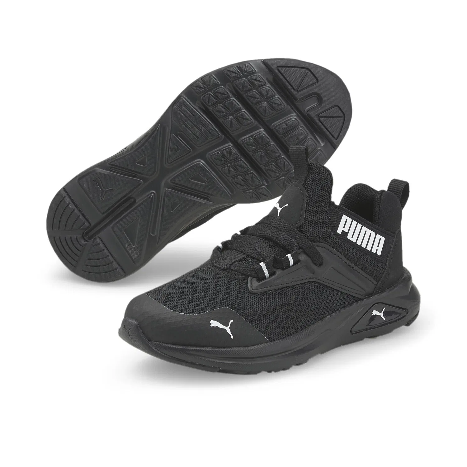 Детские кроссовки с сетчатым верхом Enzo 2 Refresh Puma, Schwarz Weiss