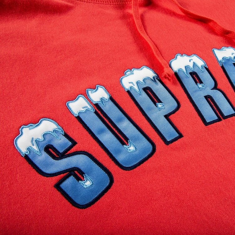 Толстовка Supreme Icy Arc Hooded Sweatshirt 'Bright Coral', оранжевый — фото 3