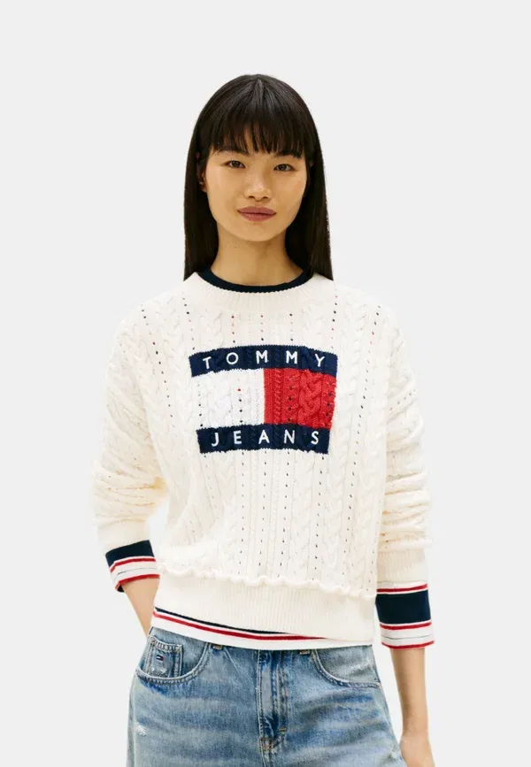 Джемпер с принтом Pullover Tommy Hilfiger, white, белый