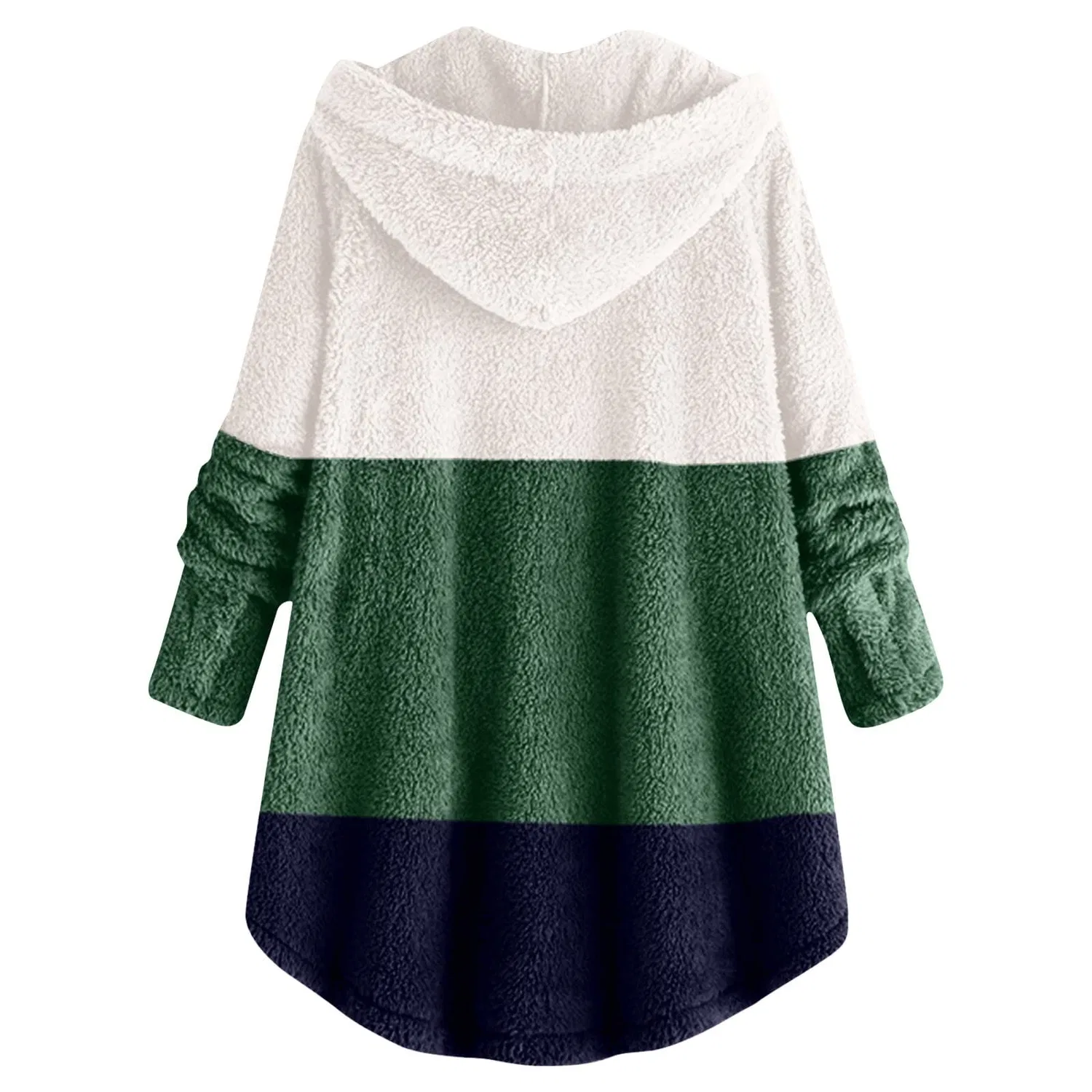 Женское пальто с капюшоном и принтом овец, модель Women Winter Jackets, Verde — фото 3