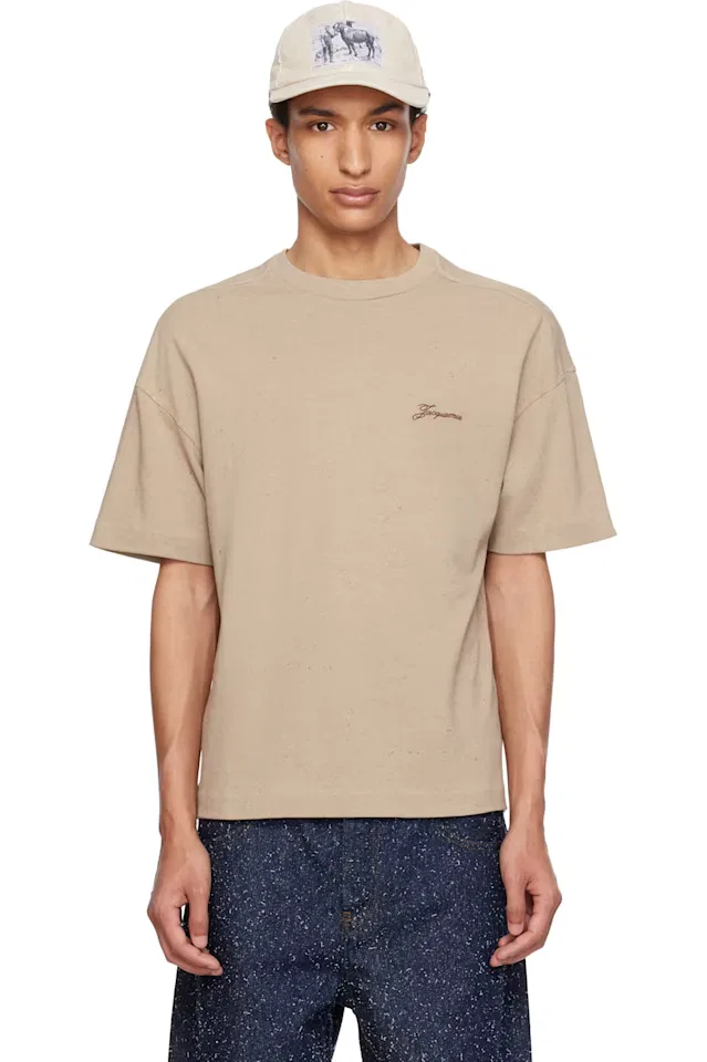 Бежевая футболка le brodero Jacquemus