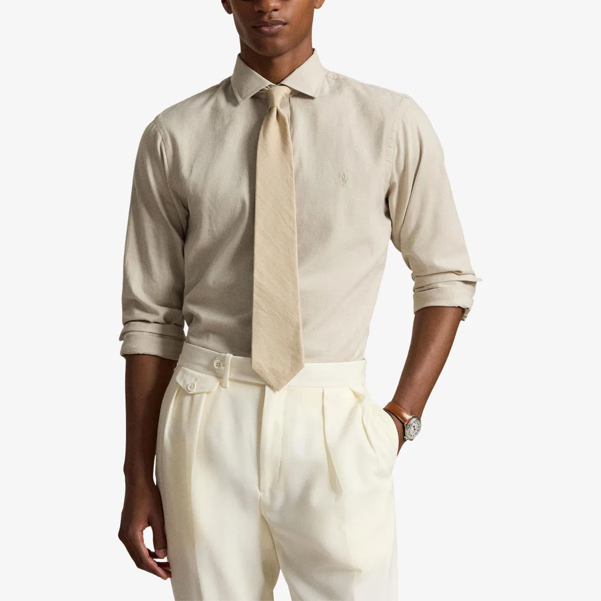 Идеально сидящая хлопковая рубашка с вышитым логотипом Polo Ralph Lauren — фото 3