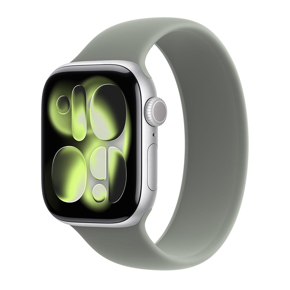 

Умные часы Apple Watch Series 11 (GPS), 42 мм, Silver Aluminum Case/Green Gray Solo Loop - Size 3, Серебристый, Умные часы Apple Watch Series 11 (GPS), 42 мм, Silver Aluminum Case/Green Gray Solo Loop - Size 3