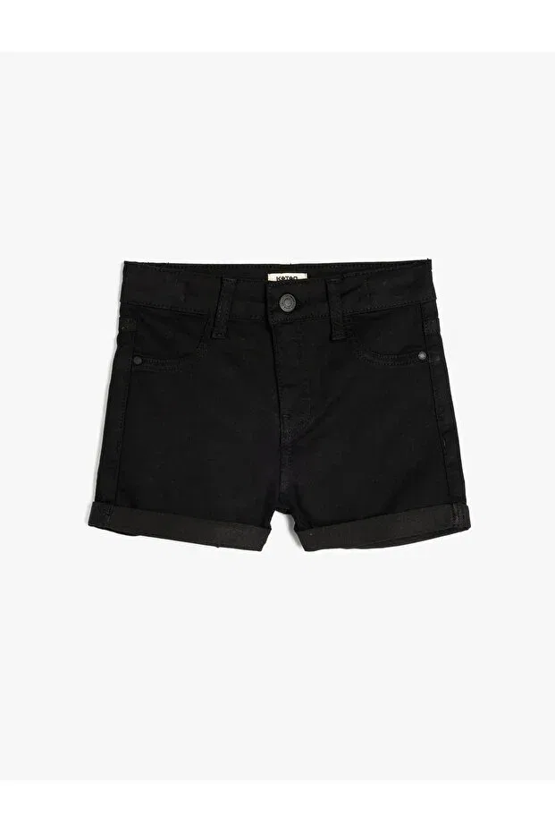 Детские шорты для девочек джинсовые с высокой посадкой Koton, Black