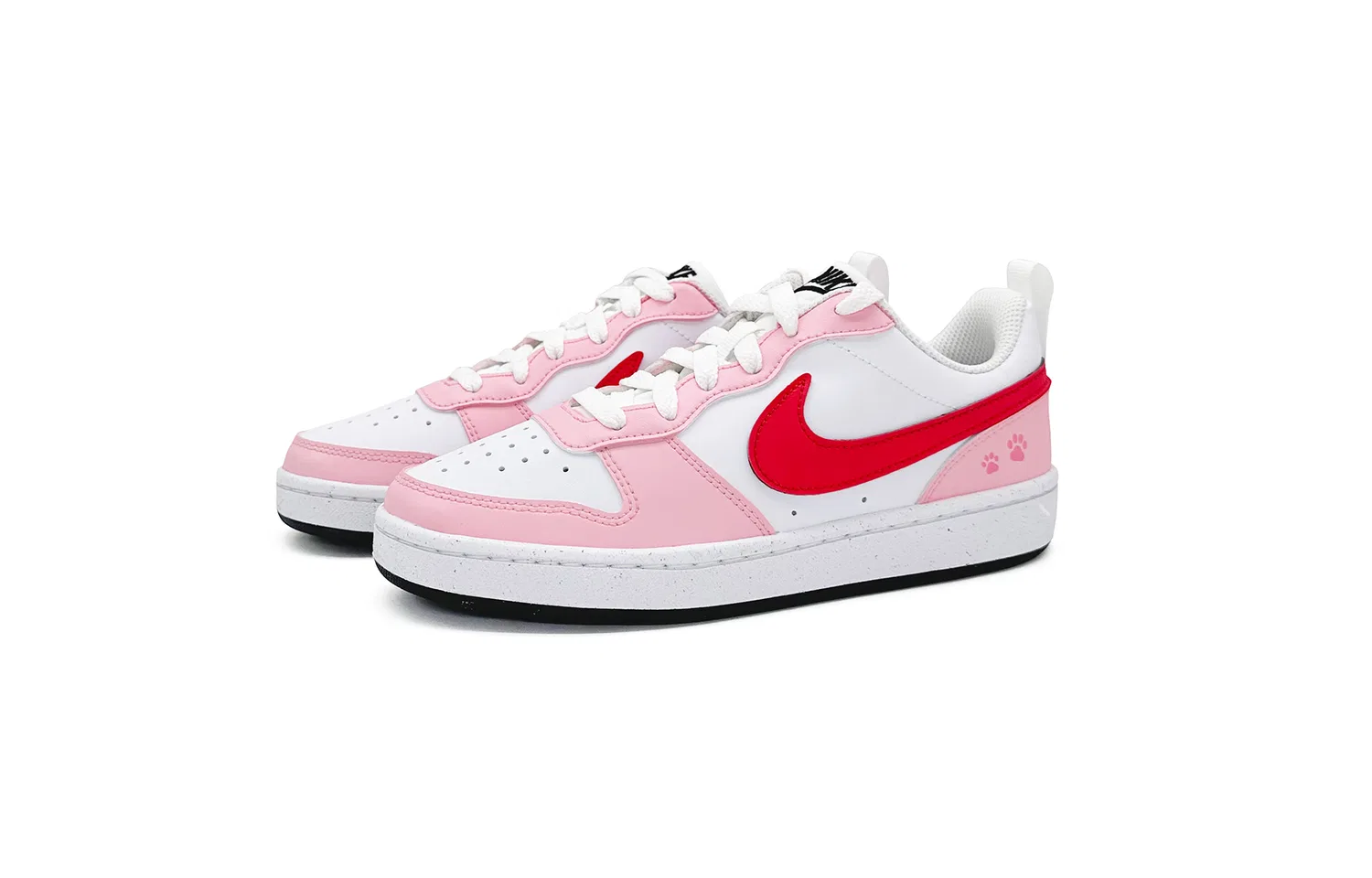 Детские кроссовки для скейтбординга с принтом Court Borough Kids' Skateboarding Shoes Nike, Pink White Red — фото 4