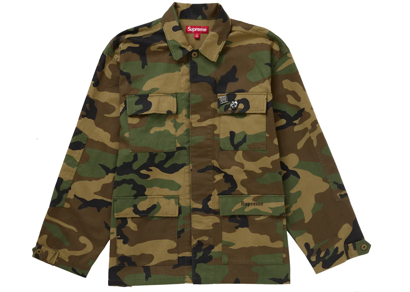 Мужская куртка с принтом Supreme Melvins BDU Jacket, Woodland Camo — фото 2