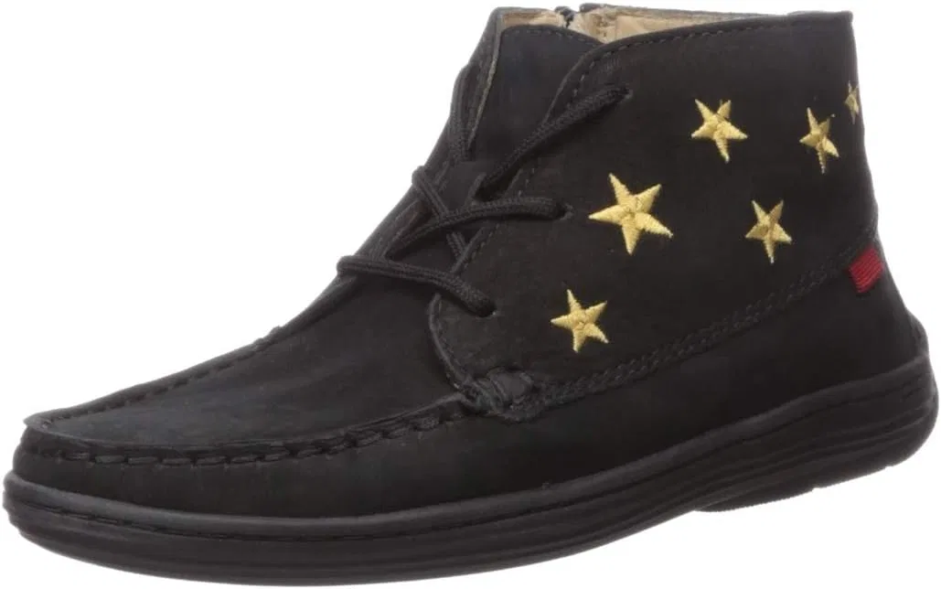Детские ботинки для девочек с вышивкой-звездой Marc Joseph New York, Black Nubuck