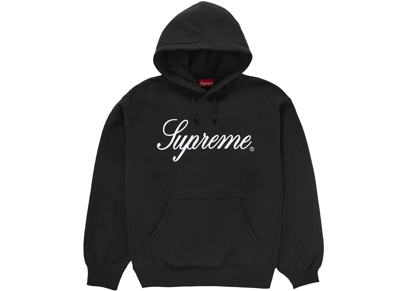 Мужская худи с вышитым логотип Supreme, Black