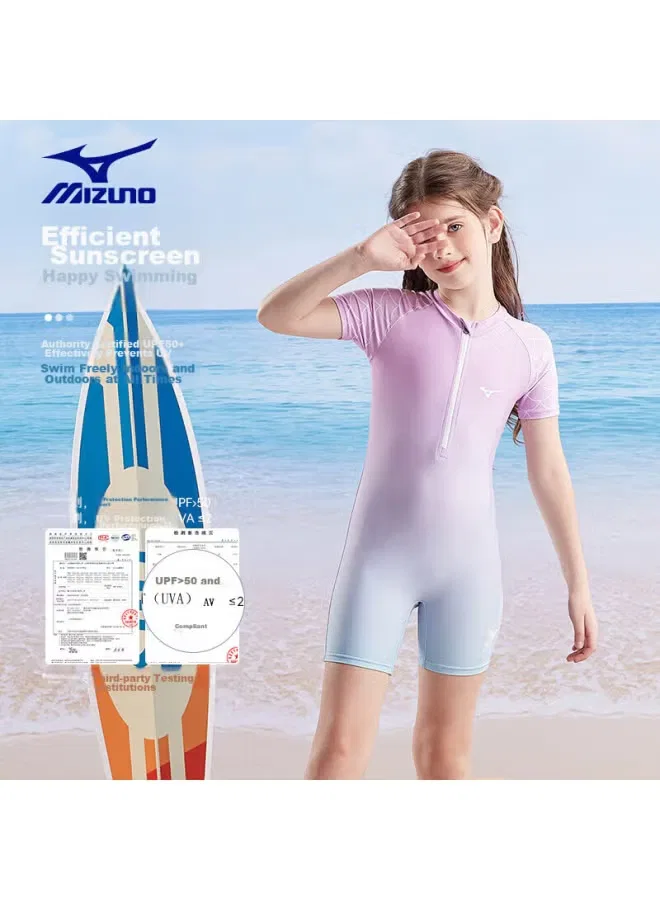 Купальник слитный с принтом русалки Mizuno, фиолетовый — фото 3