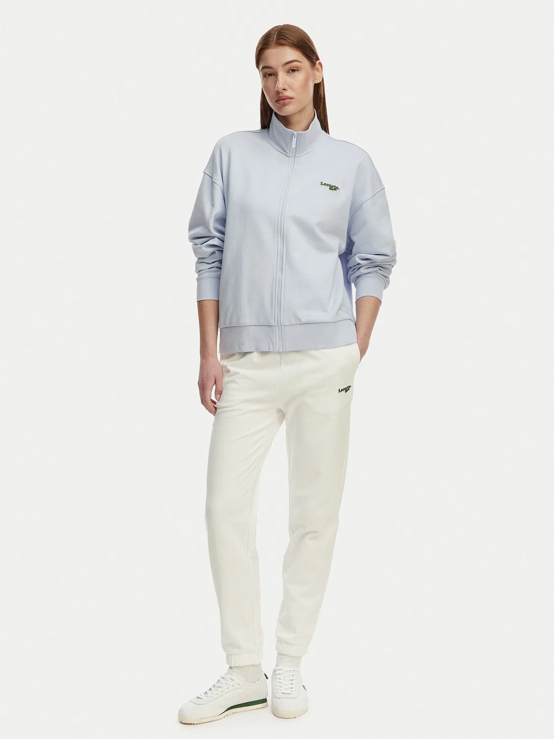 Женский свитшот свободного кроя Lacoste, голубой — фото 2