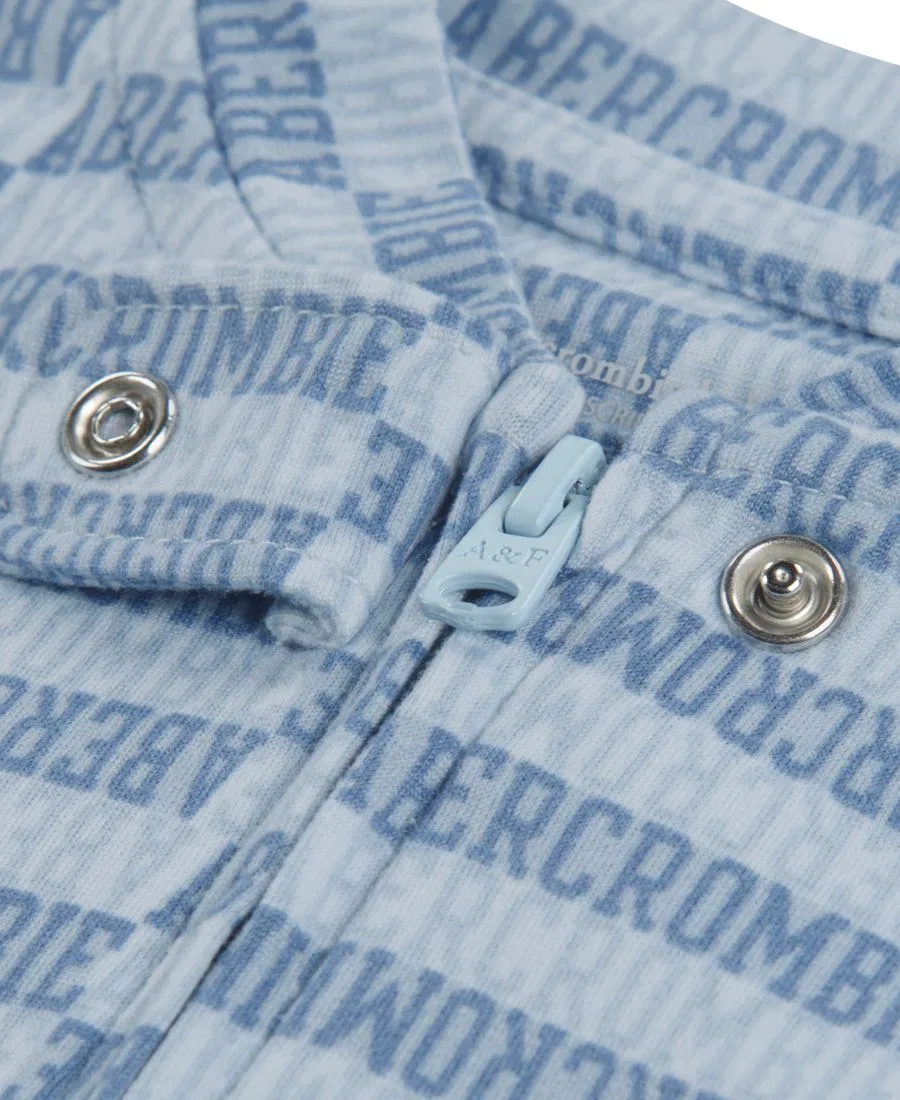 Детский комбинезон-слип с длинным рукавом, на молнии abercrombie kids, Moonlight Blue — фото 3