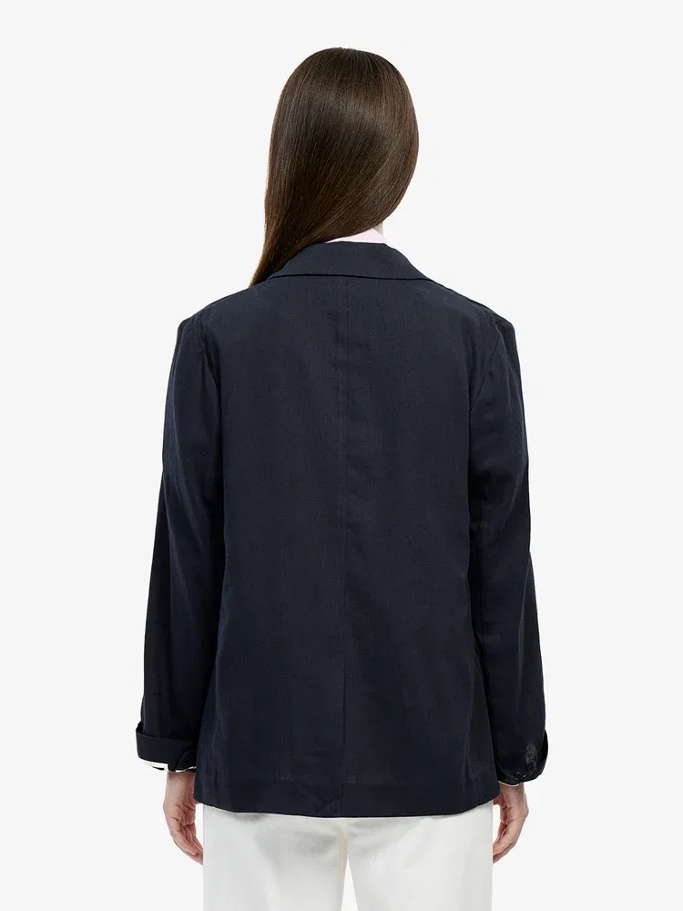 Жакет льняной LACOSTE Tailored Jacket, Navy — фото 3