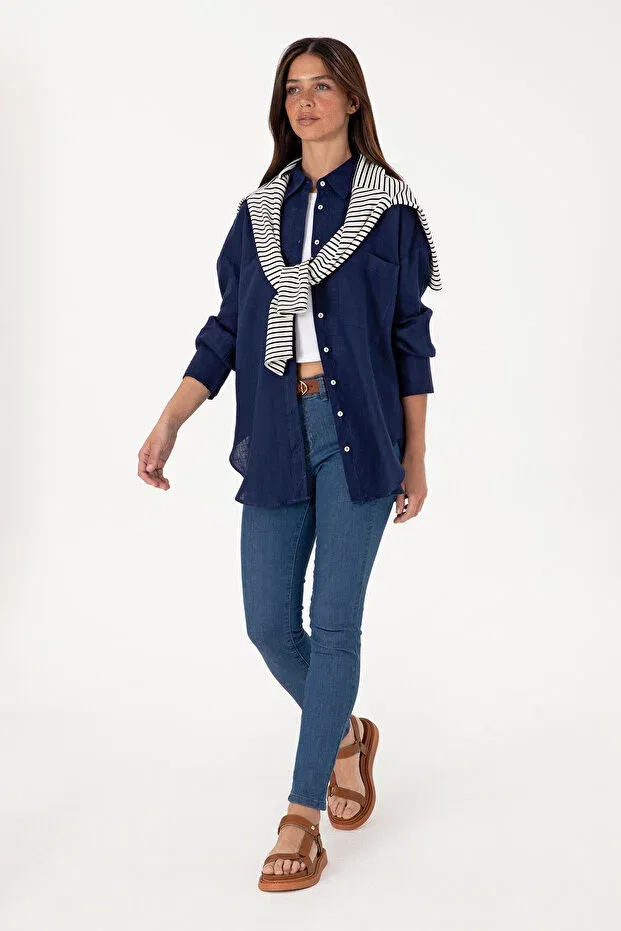 Женская туника с длинным рукавом U.S. Polo Assn., Navy Blue — фото 4