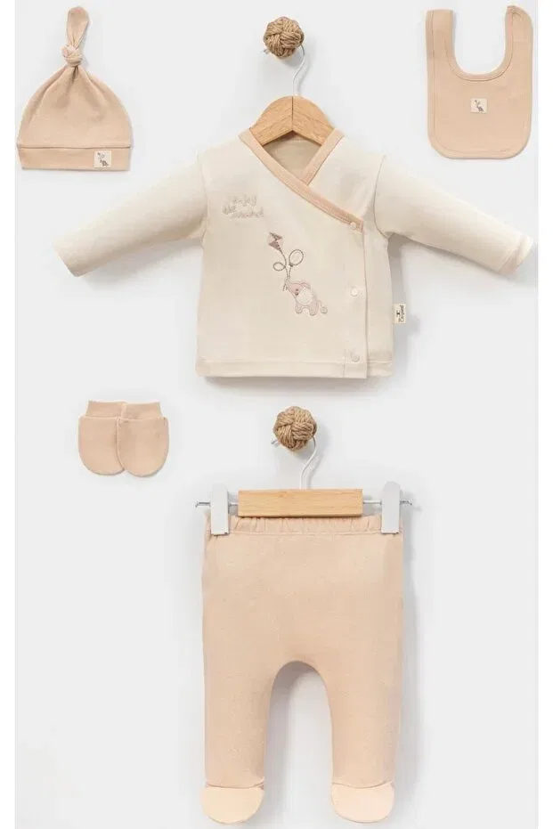 Детский комплект боди для мальчиков хлопковый Basics Cherub Baby, Beige — фото 3