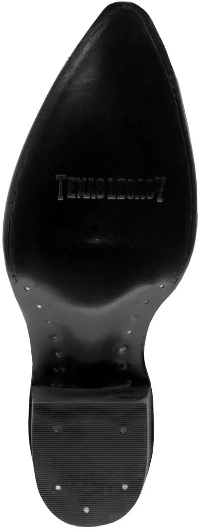 

Мужские черные ковбойские сапоги Texas Legacy, западный стиль, цельная кожа, носок J, черный