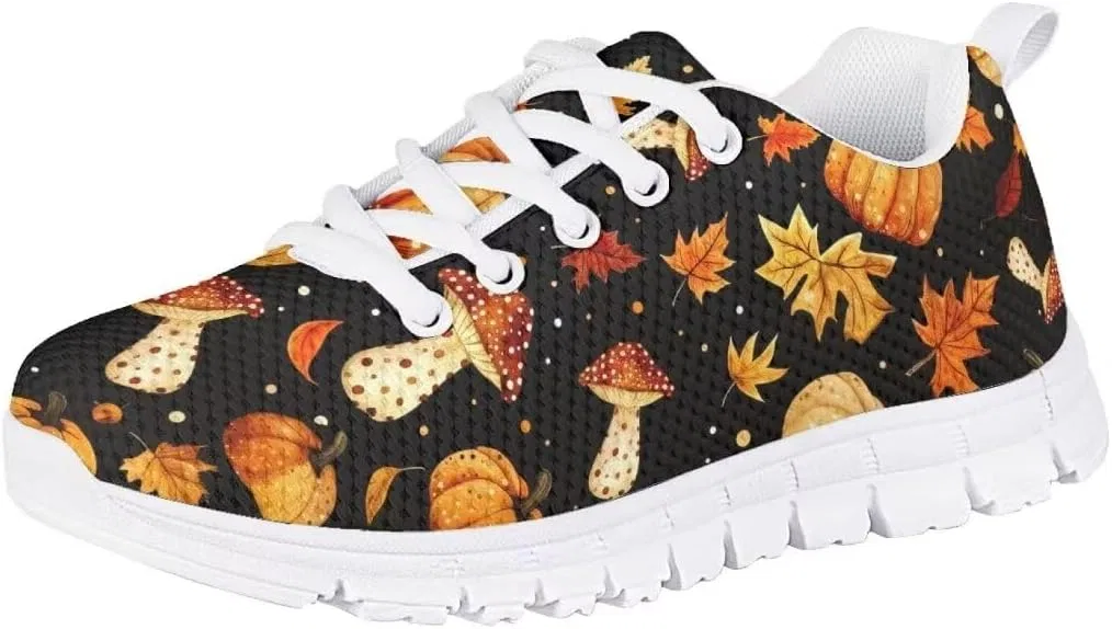 Детские кроссовки на шнуровке с дышащим верхом Pinupub, Mushroom Pumpkins