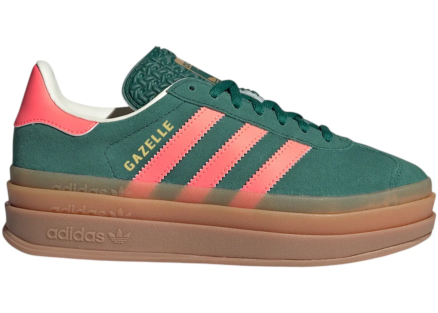 Детские кроссовки Lifestyle Adidas Gazelle Bold, Collegiate Green Signal Coral Cream White