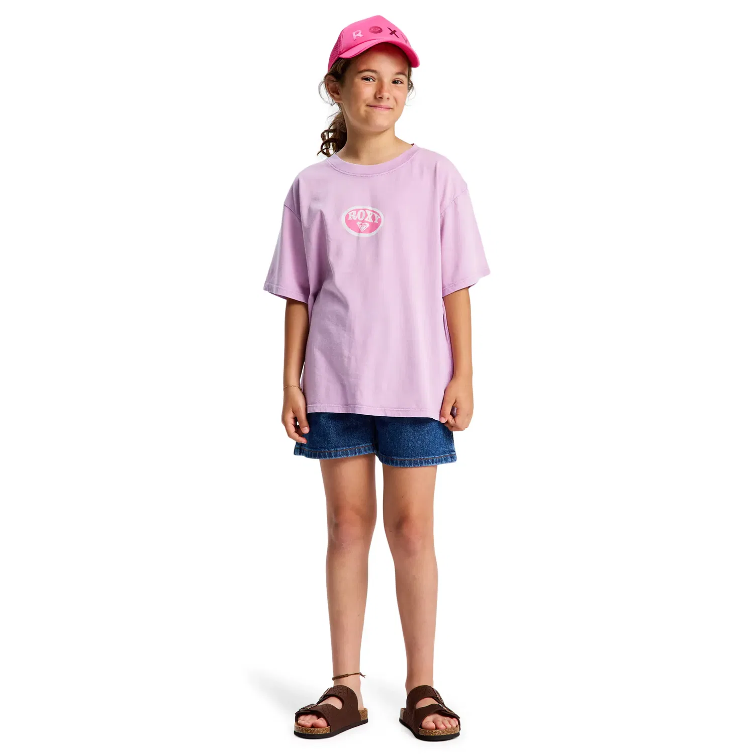 Детская футболка с принтом Eveoversize Washed Roxy, Morado — фото 4