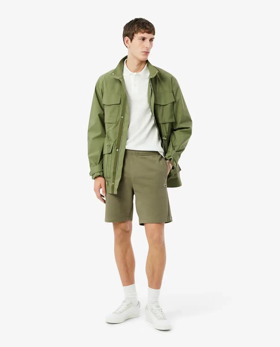 Мужские шорты из футера с принтом Lacoste, Verde Militar — фото 4