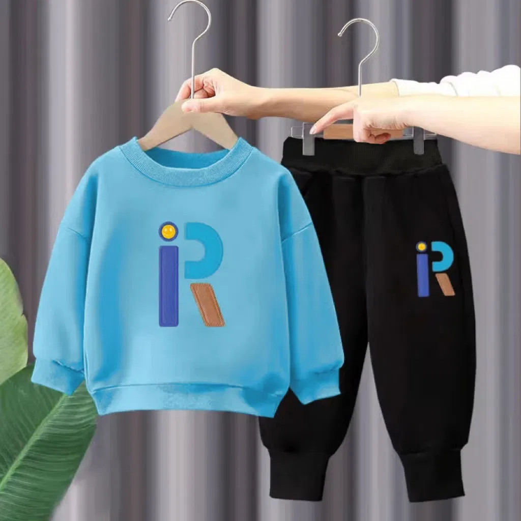 Костюм детский с длинным рукавом комплект штанов и рубашки 2 pcs Chicpoint, синий