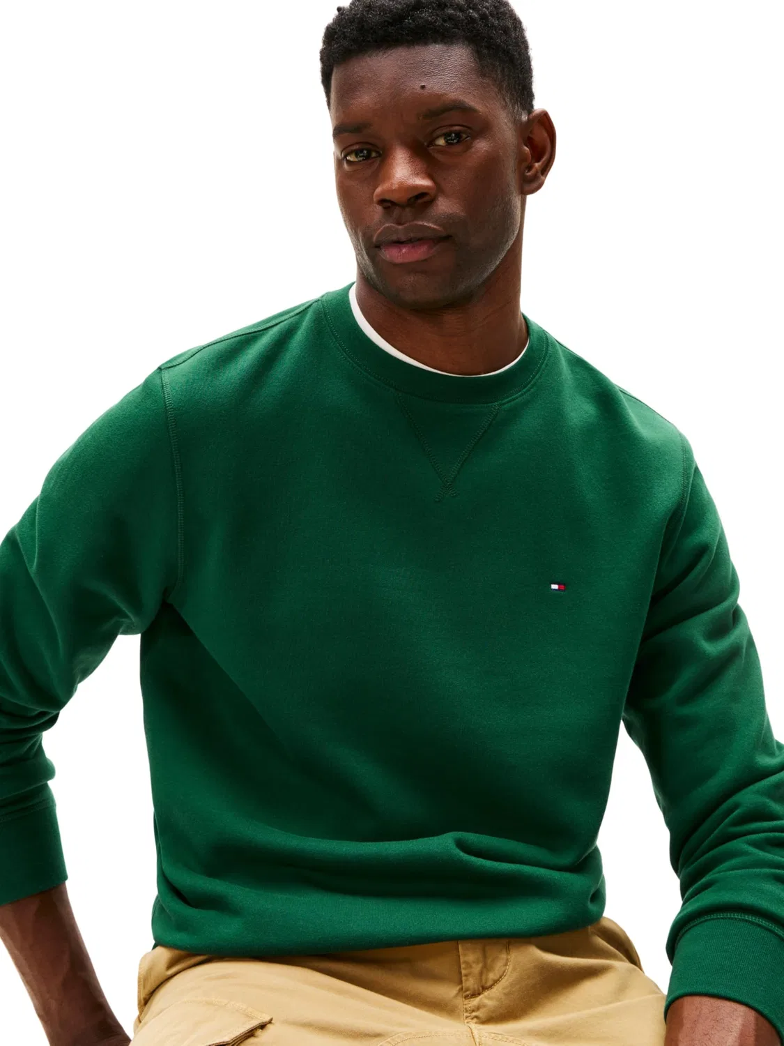 Мужской свитшот из флиса Ess Seasonal Fleece Crewneck Tommy Hilfiger, Ornamental Green — фото 3