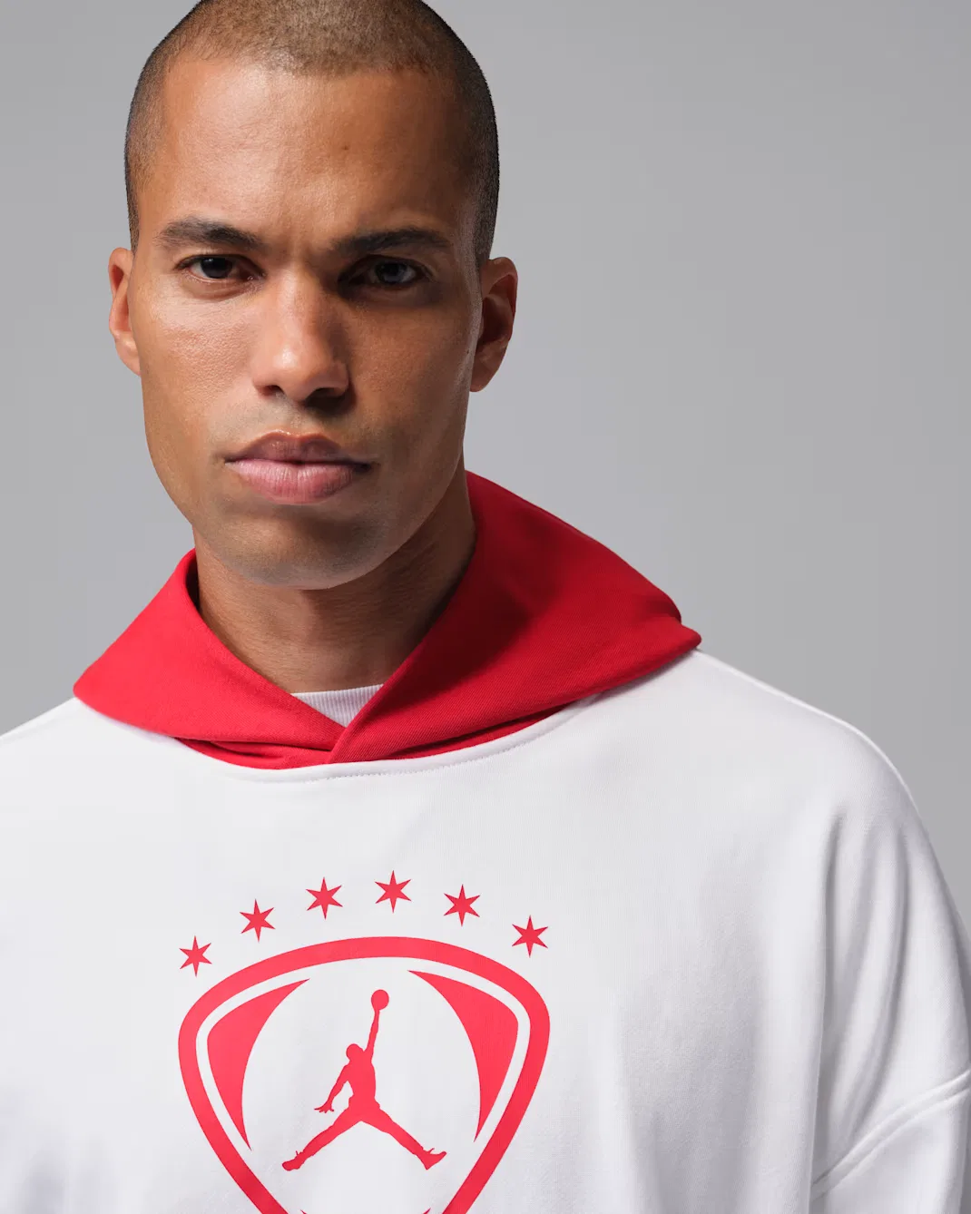Мужская флисовая толстовка с капюшоном Jordan Brooklyn, White/University Red/University Red — фото 3