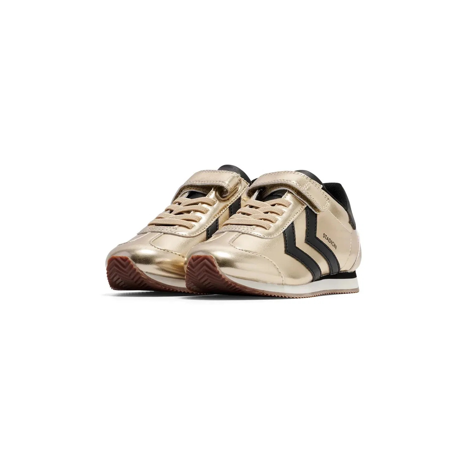 Детские кроссовки с металлическим эффектом Stadion Metallic Hummel, Gold — фото 2