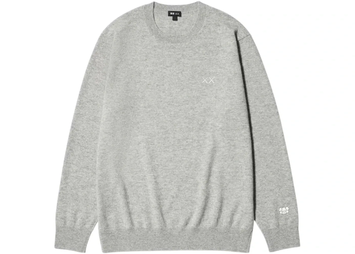 Унисекс-свитер кашемировый с круглым вырезом Uniqlo x KAWS, Grey