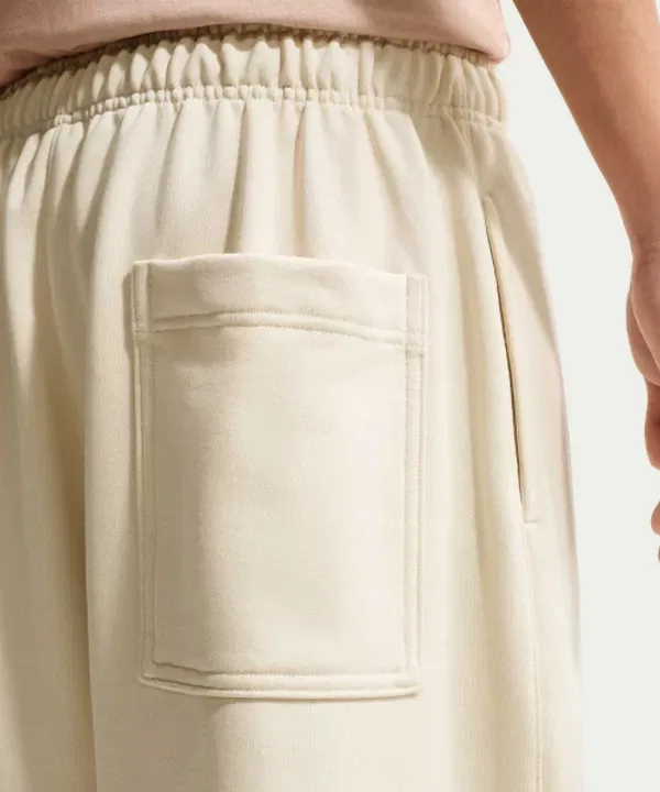 Шорты спортивные оверсайз френч терри Nike, светло-хаки/белый — фото 3