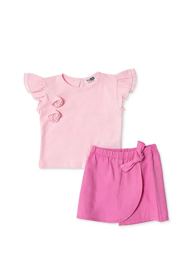 Детский комплект для девочек с цветочным принтом Hellobaby Ebebek Hello Baby, Pink