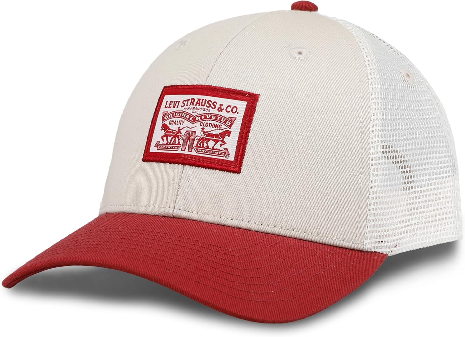 

Мужская классическая кепка дальнобойщика с логотипом Levi's - регулируемая, легкая, Red, Красный, Мужская классическая кепка дальнобойщика с логотипом Levi's - регулируемая, легкая, Red