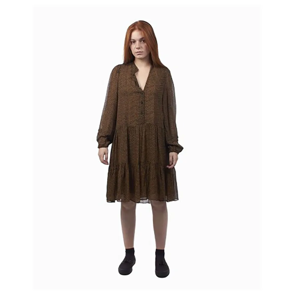 

Платье Second Female Severine long sleeve, коричневый