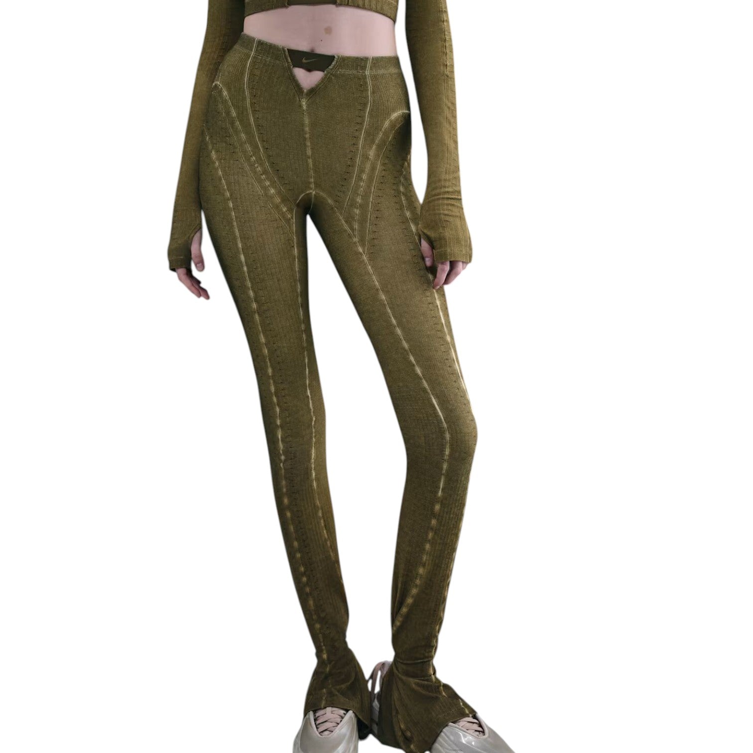 Брюки (WMNS) Nike x KNWLS Ghost Pants 'Olive Flak' — фото 3