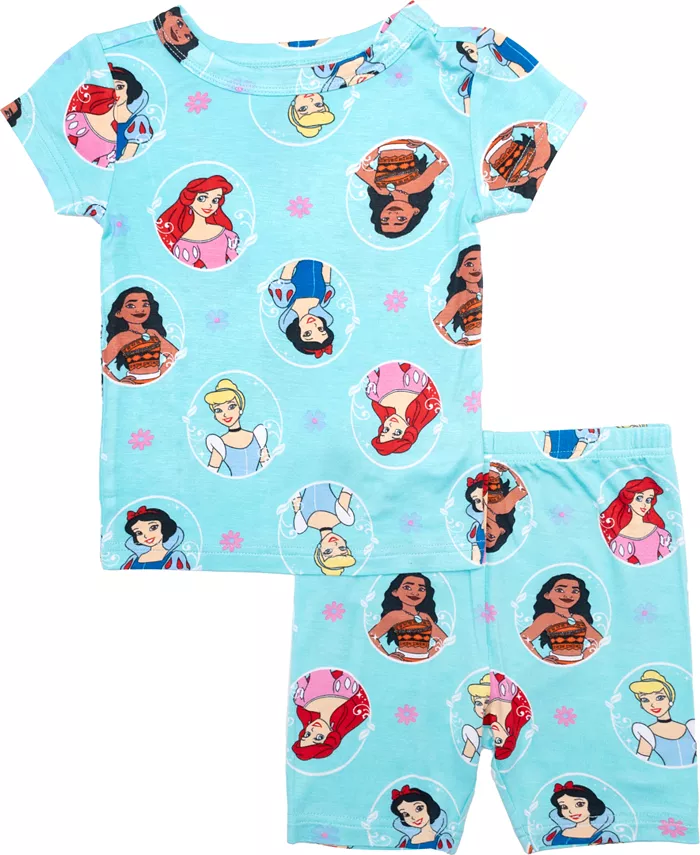 

Пижамный комплект для девочек с короткими рукавами и велосипедками, 2 предмета Disney Princess