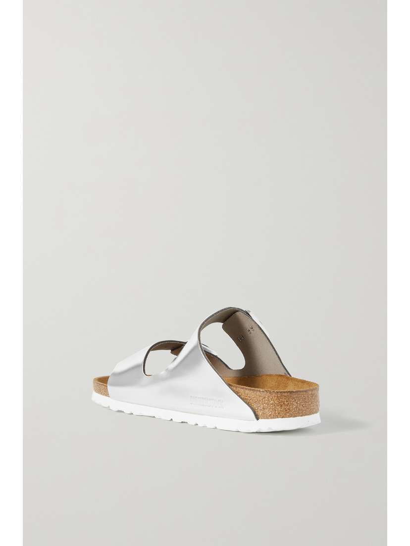 Сандалии из металлизированной кожи Arizona Birkenstock, серебряный — фото 3