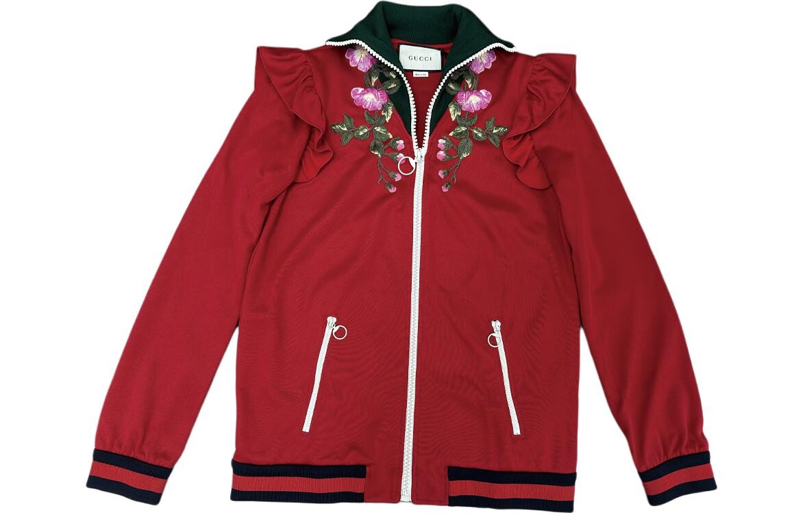 

Куртка женская Gucci с цветочным принтом, красный