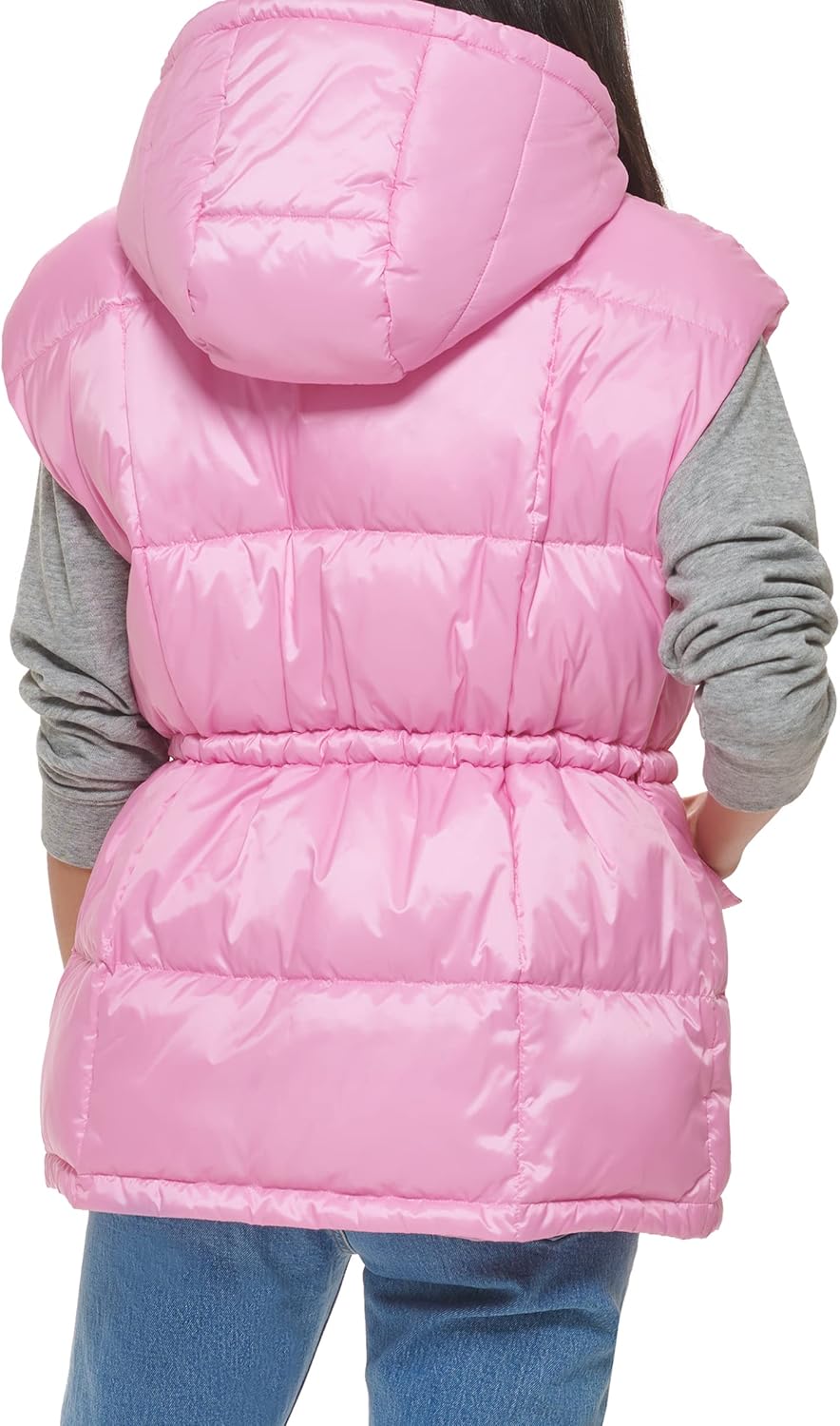 Женская стеганая куртка-пуховик Levi's Megan с капюшоном, Baby Pink Vest — фото 4