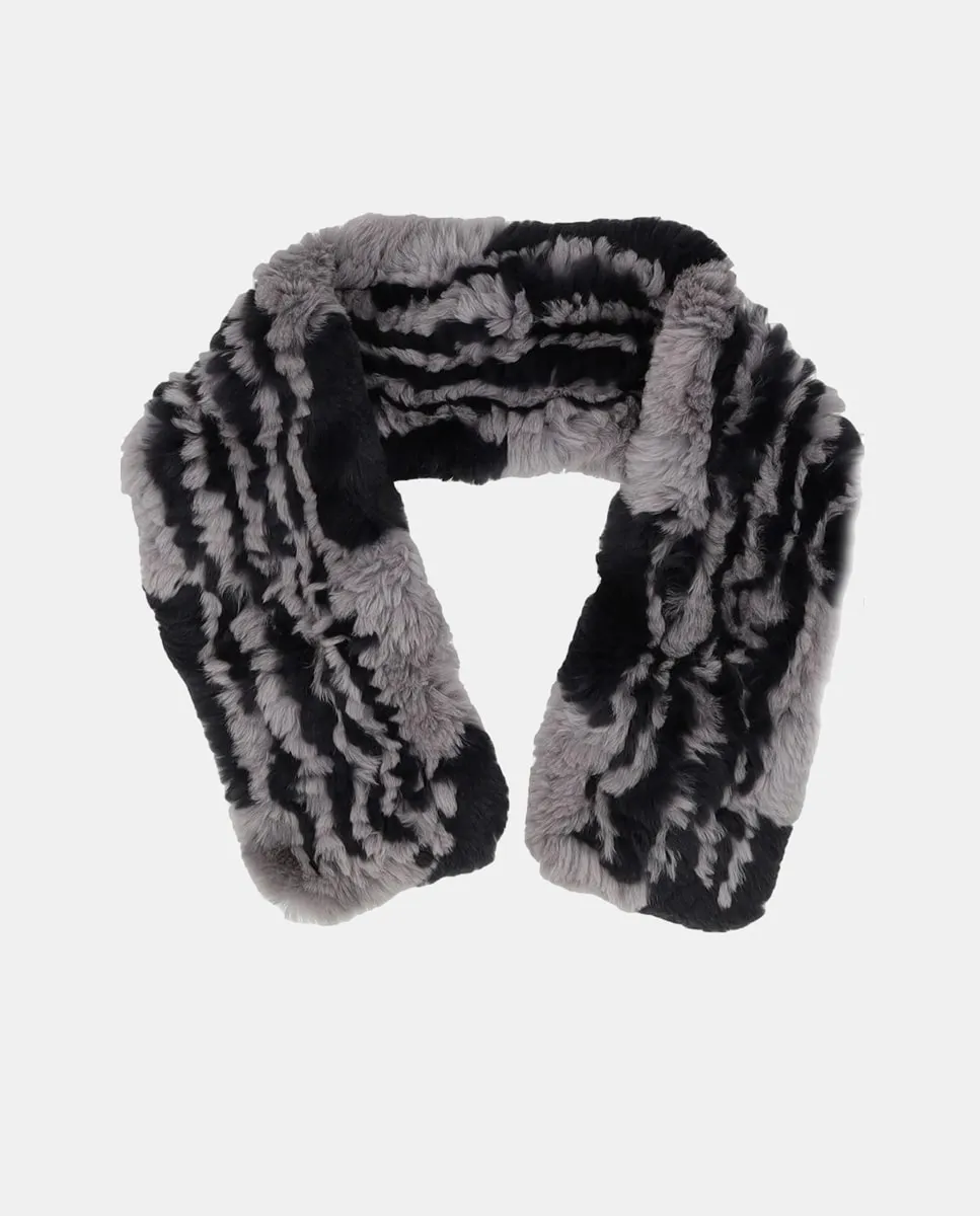 

Шарф из меха рекса IN.ES, серый