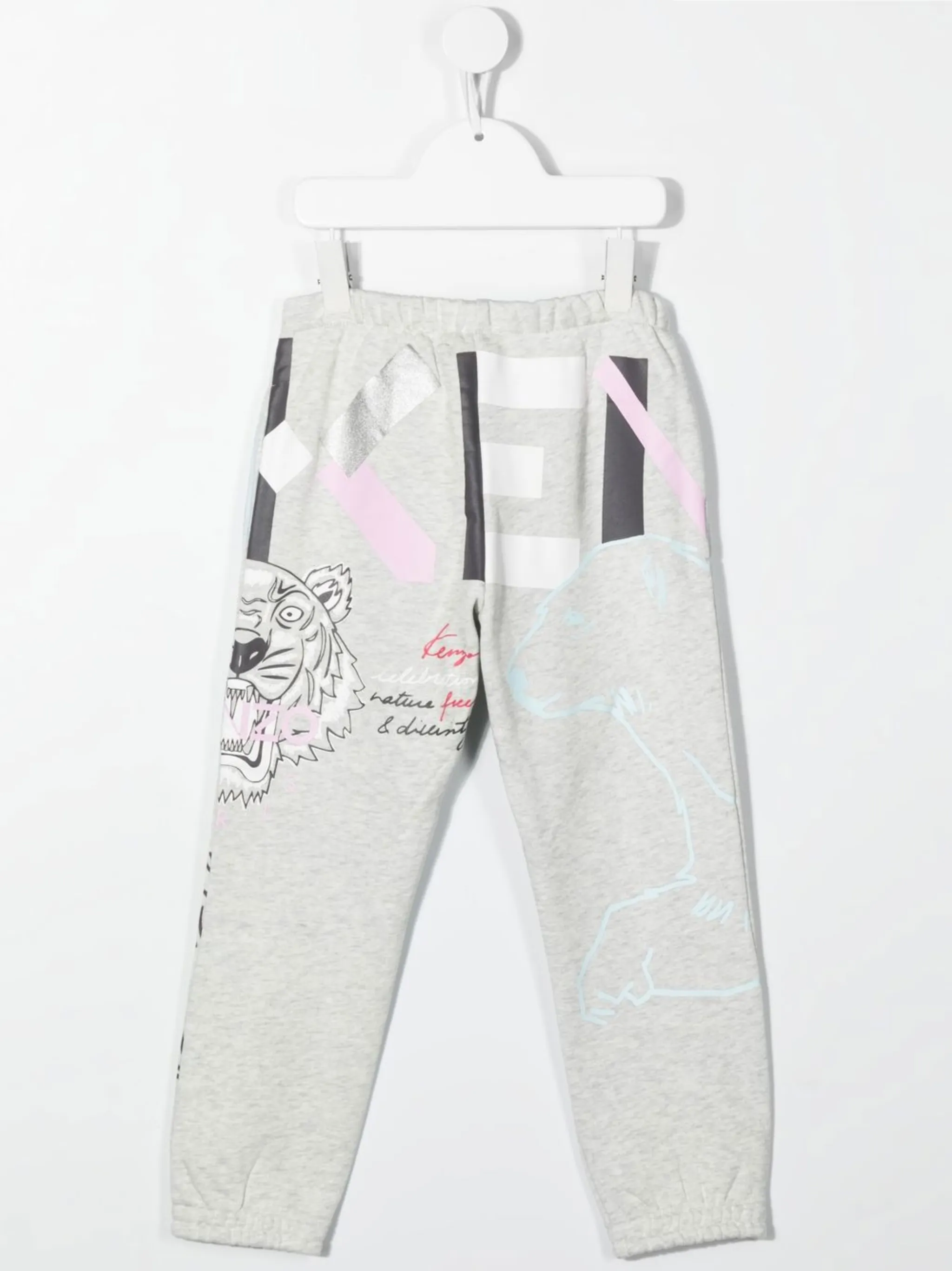 Спортивные брюки с логотипом Kenzo Kids, серый — фото 2