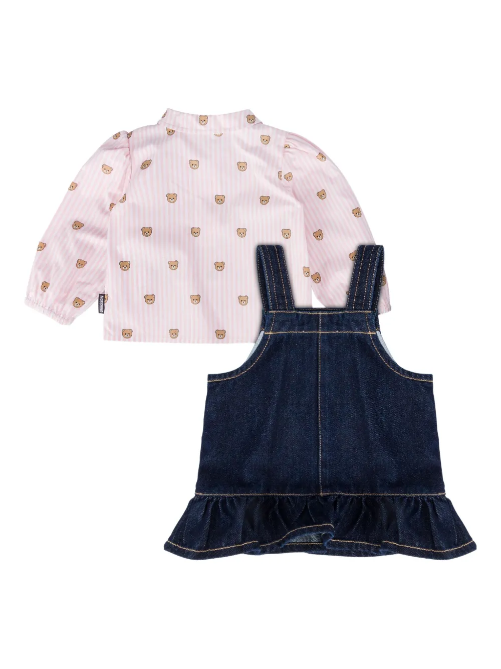 Комплект из платья и блумеров Moschino Kids, синий — фото 2
