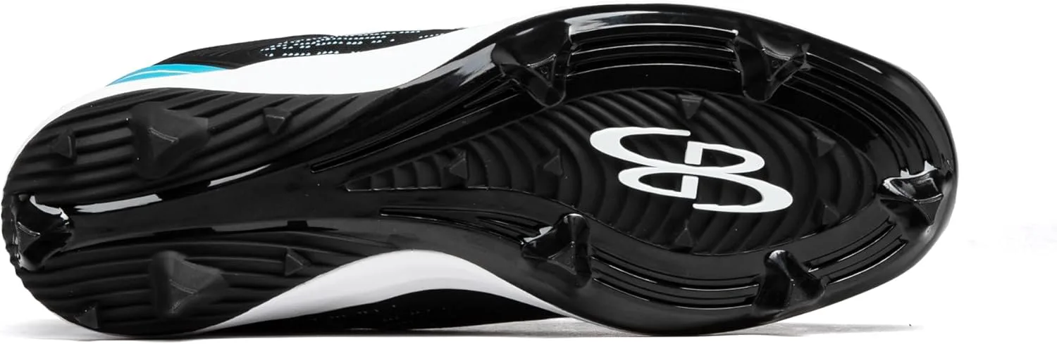 Мужские бутсы Boombah Viper Pureknit с литой подошвой - Status - Разные цвета - Разные размеры, черный/синий — фото 3