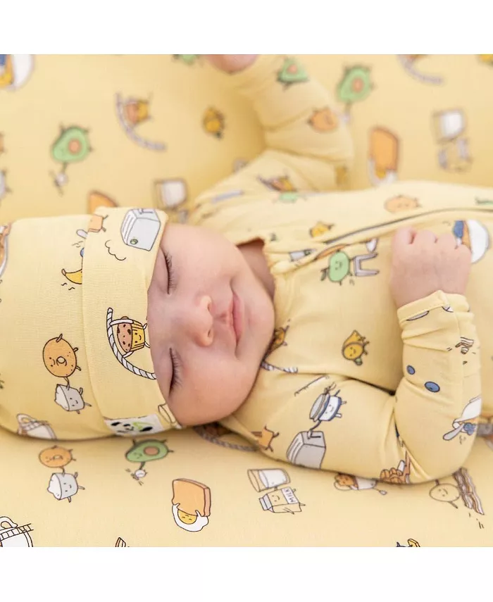 Унисекс комбинезон Baby Love You Brunches с отстегивающимися пинетками Bellabu Bear, желтый — фото 3