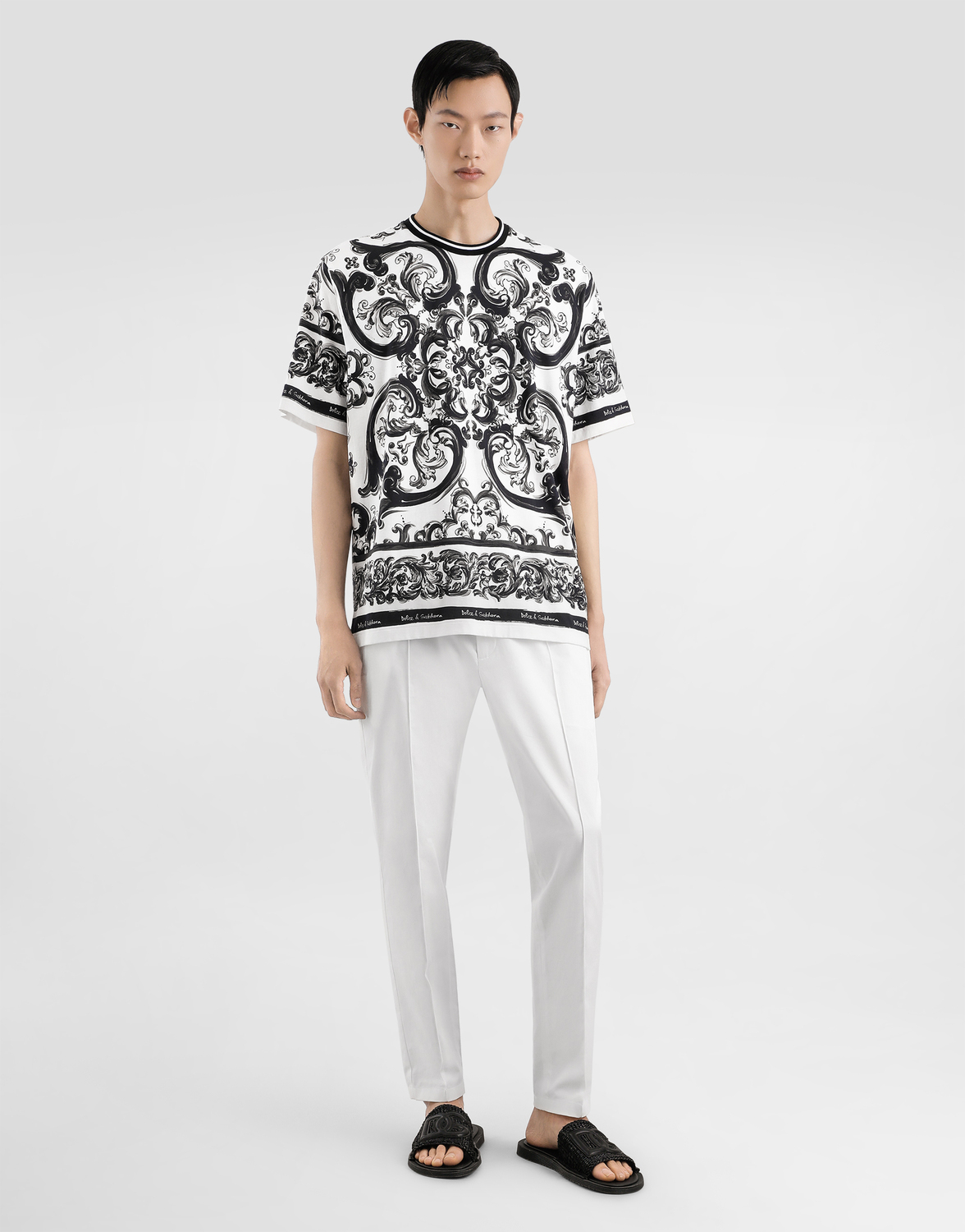 Футболка с короткими рукавами с принтом майолика Dolce & Gabbana, мультиколор — фото 2
