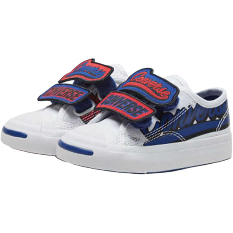 Кроссовки Jack Purcell Low Top для малышей Converse, белый/синий/красный — фото 3