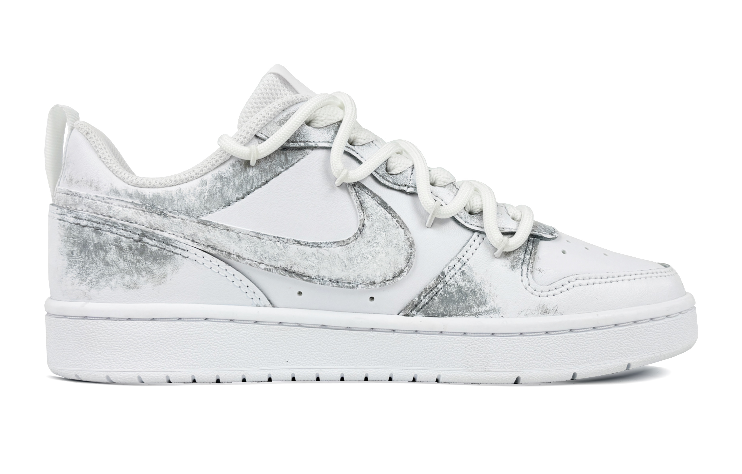 Nike Court Borough Stellar Whisper Abrasion Resistant Slip Resistant Low top Skateboard Shoes White Teenagers — фото 3